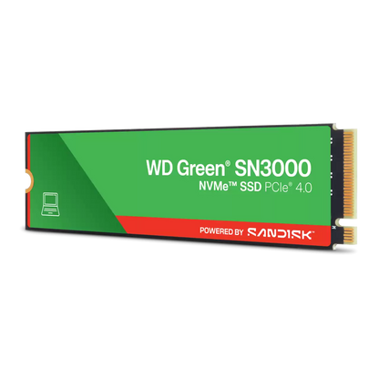 Unidad De Estado Solido Ssd Interno Wd Green Sn3000 500gb M.2 2280 Nvme Pcie Gen4 X4 Lect.5000mbs Escrit.4100mbs Pc Laptop Minipc Wds500g4g0e-00cps0