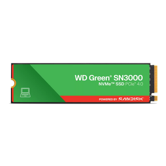 Unidad De Estado Solido Ssd Interno Wd Green Sn3000 500gb M.2 2280 Nvme Pcie Gen4 X4 Lect.5000mbs Escrit.4100mbs Pc Laptop Minipc Wds500g4g0e-00cps0