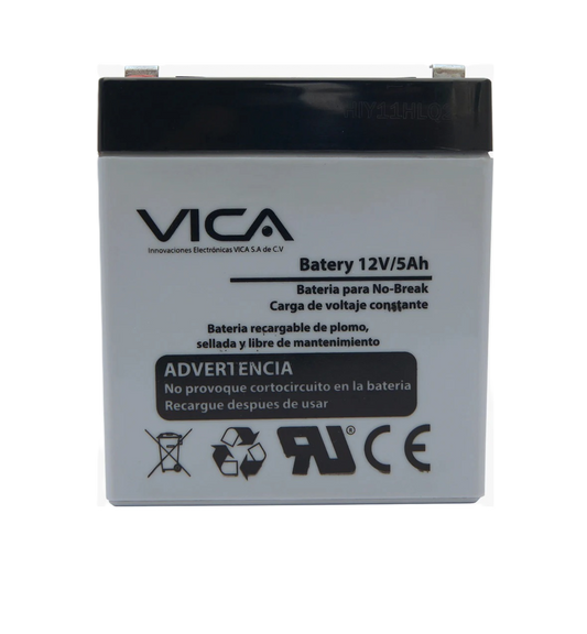 Bateria De Reemplazo Vica 12v 5ah, Generica Compatible Con El 80% De No Breaks De Otras Marcas, 1 AÑo De Garantia