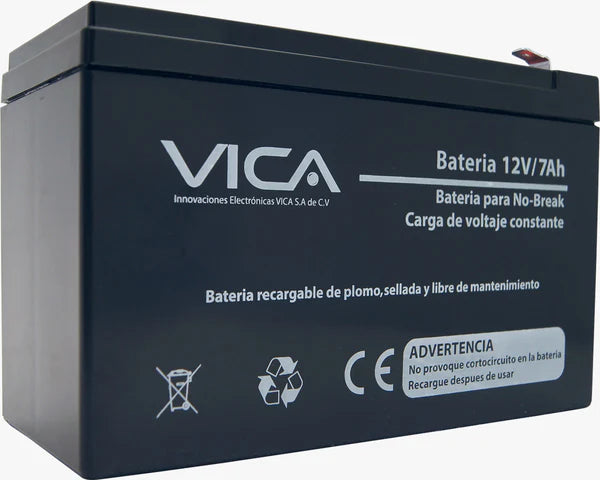 Bateria De Reemplazo Vica 12v 7ah, Generica Compatible Con El 80% De No Breaks De Otras Marcas, 1 AÑo De Garantia