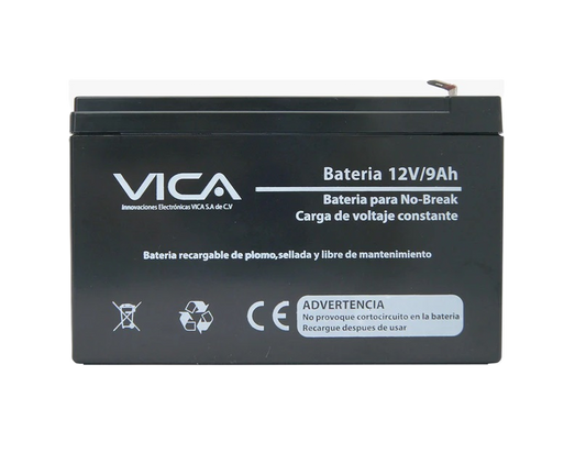 Bateria De Reemplazo Vica 12v 9ah, Generica Compatible Con El 80% De No Breaks De Otras Marcas, 1 AÑo De Garantia