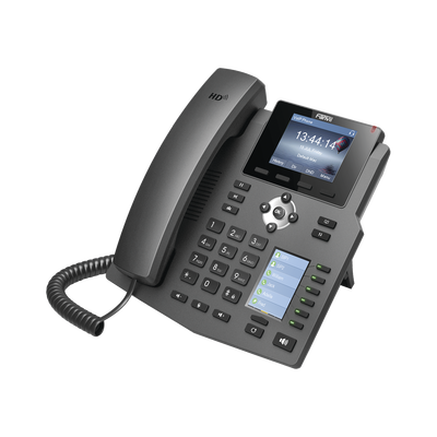 Teléfono Ip Empresarial Para 4 Líneas Sip Con 2 Pantallas Lcd, 6 Teclas Blf/dss, Conferencia De 3 Vías, Poe