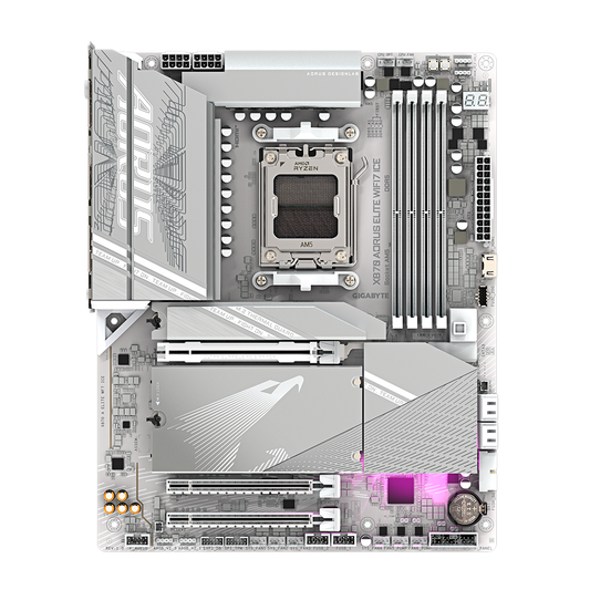 Tarjeta Madre Gigabyte X870 A Elite Wf7 Ice / Socket Am5 / Ddr5 X4 8200 Mt/s / Wifi 7 / Bt 5.4 / Pcie X16 5.0 / M.2 / Atx / Gamer