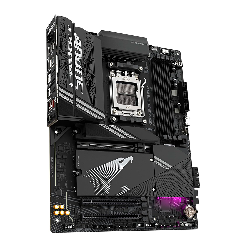 Tarjeta Madre Gigabyte X870 A Elite Wifi7 / Socket Am5 / Ddr5 8200 Mt/s / Wifi 7 / Bt 5.4 / Pcie X16 5.0 / M.2 / Atx / Gamer
