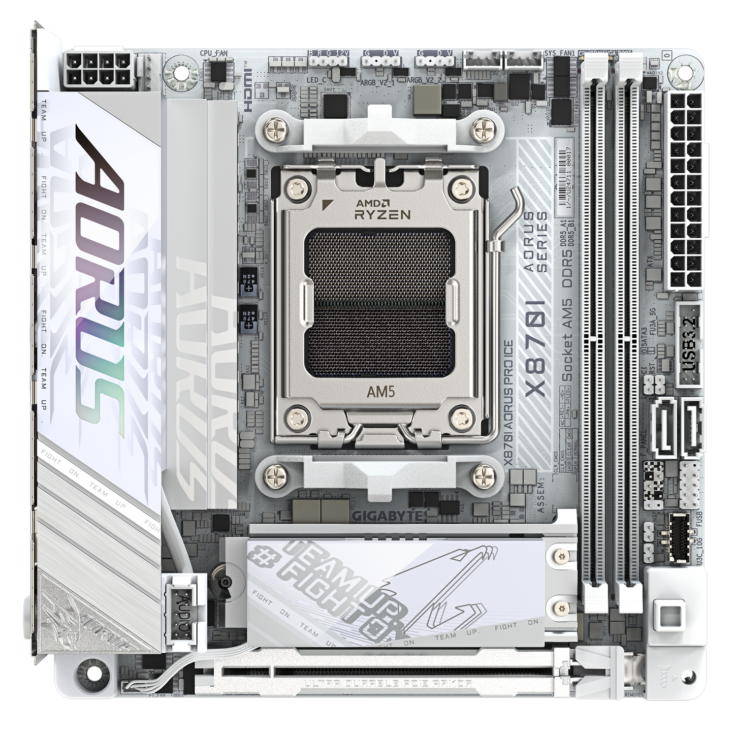 Tarjeta Madre Gigabyte X870i Aorus Pro Ice / Socket Amd Am5 / Ddr5 / Wifi 7 / Mini Itx / Gamer