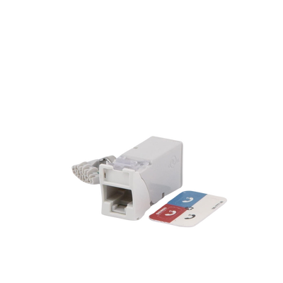Jack Z-MAX Cat6A, UTP, Montaje híbrido en Placa de Pared (Plano y Angulado), Color Blanco