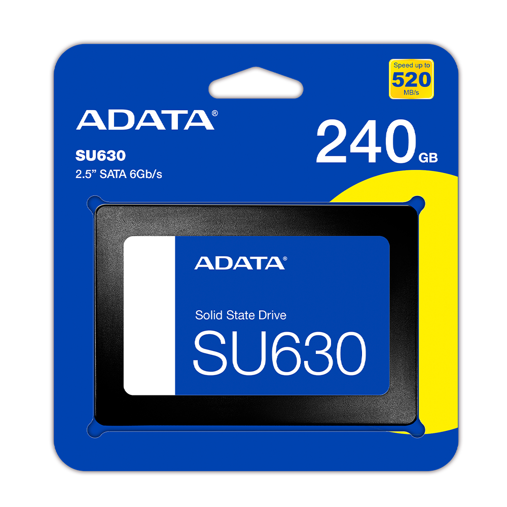 Unidad De Estado Solido Ssd Interno Adata Su630 240gb 2.5 Sata3 Lect.520 Escrit.450 Mbs 7mm Pc Laptop Minipc Sin Bracket 3dnand (asu630ss-240gq-r)