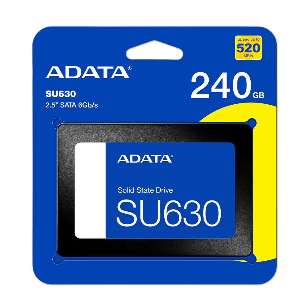 Unidad De Estado Solido Ssd Interno Adata Su630 240gb 2.5 Sata3 Lect.520 Escrit.450 Mbs 7mm Pc Laptop Minipc Sin Bracket 3dnand (asu630ss-240gq-r)