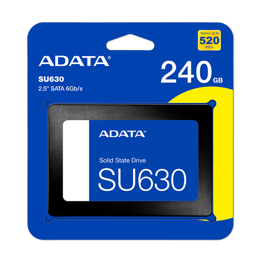 Unidad De Estado Solido Ssd Interno Adata Su630 240gb 2.5 Sata3 Lect.520 Escrit.450 Mbs 7mm Pc Laptop Minipc Sin Bracket 3dnand (asu630ss-240gq-r)
