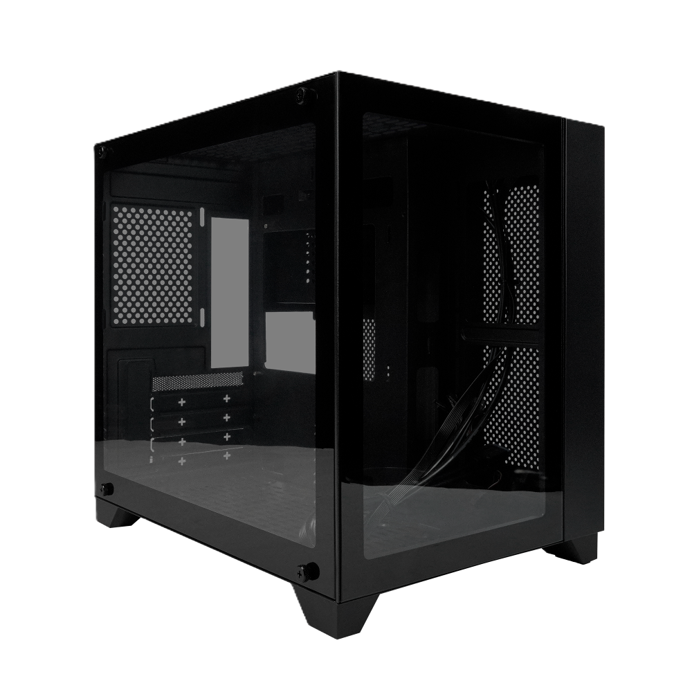 Gabinete Game Factor Csg570 Matx Fishtank, Doble Cristal, Usb 3.0, S/fte, Negro