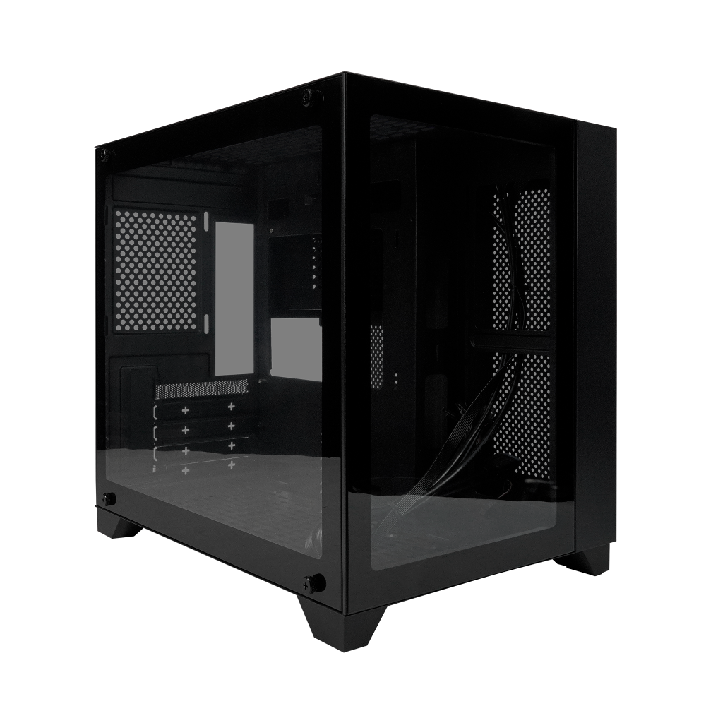 Gabinete Game Factor Csg570 Matx Fishtank, Doble Cristal, Usb 3.0, S/fte, Negro