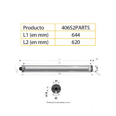 Para persiana, motor tubular mecánico, integrable con Shelly25 o MINICENTRALIS señal RTS, Persiana de 2.3 ancho y alto 4 mts.