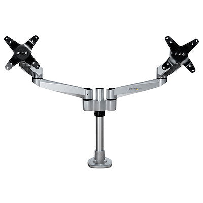 Soporte De Escritorio Premium Para 2 Monitores De Hasta 30 Soporte Vesa De Altura Ajustable - Montaje Mordaja/ojal En Escritorio - Plata - Startech.com Mod. Armdualps