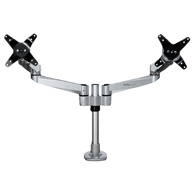 Soporte De Escritorio Premium Para 2 Monitores De Hasta 30 Soporte Vesa De Altura Ajustable - Montaje Mordaja/ojal En Escritorio - Plata - Startech.com Mod. Armdualps