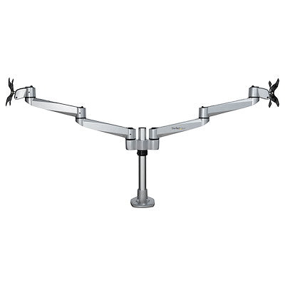 Soporte De Escritorio Premium Para 2 Monitores De Hasta 30 Soporte Vesa De Altura Ajustable - Montaje Mordaja/ojal En Escritorio - Plata - Startech.com Mod. Armdualps