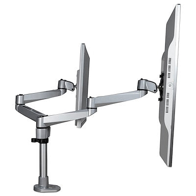 Soporte De Escritorio Premium Para 2 Monitores De Hasta 30 Soporte Vesa De Altura Ajustable - Montaje Mordaja/ojal En Escritorio - Plata - Startech.com Mod. Armdualps