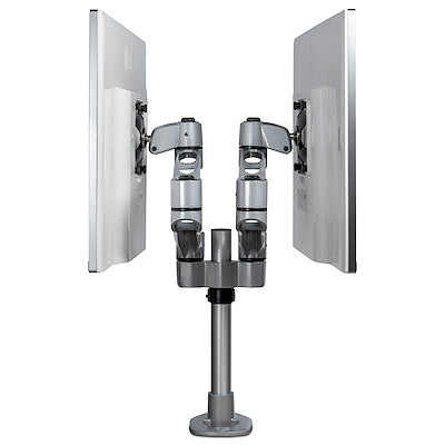 Soporte De Escritorio Premium Para 2 Monitores De Hasta 30 Soporte Vesa De Altura Ajustable - Montaje Mordaja/ojal En Escritorio - Plata - Startech.com Mod. Armdualps
