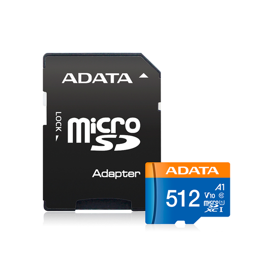 Memoria Adata Micro Sdxc/sdhc 512gb Uhs-i 100mb/25mb Clase 10 V10 A1 C/adaptador (ausdx512guicl10a1-ra1)