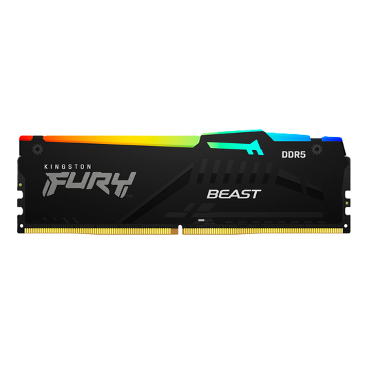 Memoria Ram Kingston Dimm Ddr5 32gb 5600mt/s Fury Beast Black Xmp Rgb Cl40 288pin 1.25v C/disipador De Calor P/pc/gamer/alto Rendimiento Kf556c40bba-32