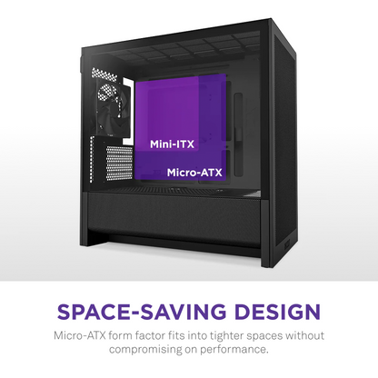 Gabinete Nzxt H3 Flow /negro / Vidrio Templado / Mini Torre/ Micro-atx /gamer