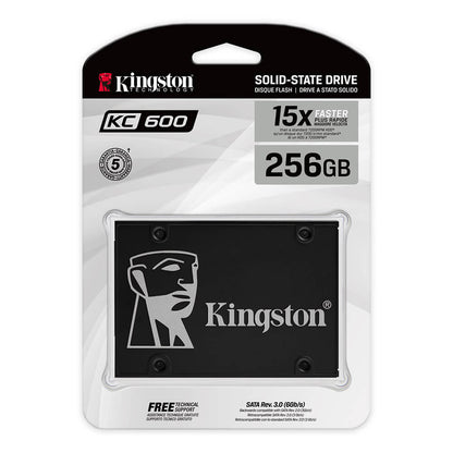 Unidad De Estado Solido Kingston Interno Kc600 256gb 2.5 Sata3 7mm Lect.550/escrit.500mb/s Nand 3d Tlc Pc/laptop Skc600/256g