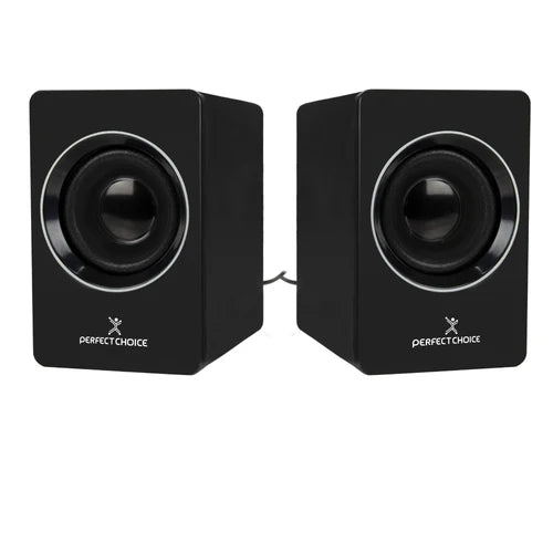 Bocinas Para Computadora Sonido Estereo 2.0 Conector Usb Y 3.5mm Control De Volumen Perfect Choice Mosso - Negro