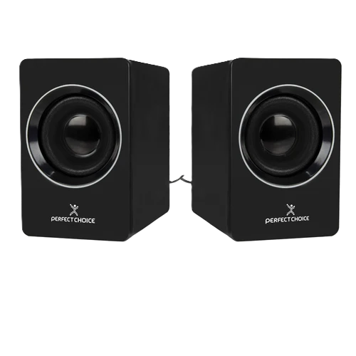 Bocinas Para Computadora Sonido Estereo 2.0 Conector Usb Y 3.5mm Control De Volumen Perfect Choice Mosso - Negro