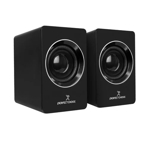 Bocinas Para Computadora Sonido Estereo 2.0 Conector Usb Y 3.5mm Control De Volumen Perfect Choice Mosso - Negro