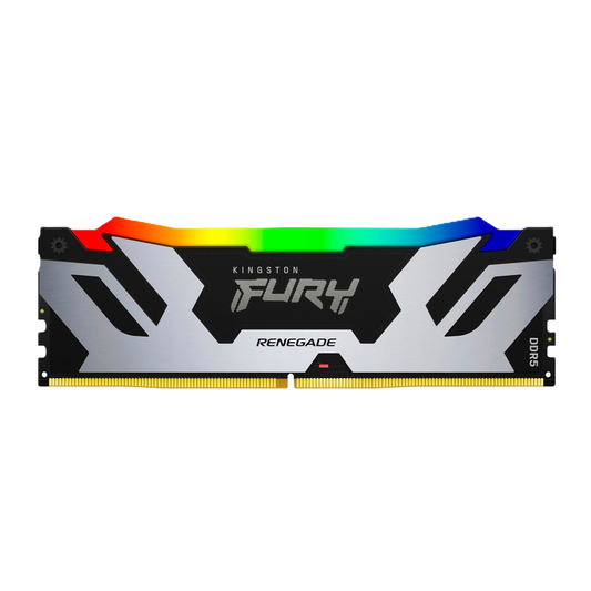 Memoria Ram Kingston Dimm Ddr5 16gb 6400mt/s Fury Renegade Silver Xmp Rgb Cl32 288pin 1.4v C/disipador De Calor P/pc/gamer/alto Rendimiento Kf564c32rsa-16