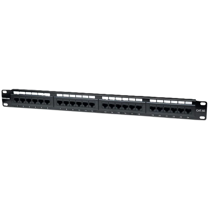 Panel Parcheo,intellinet,513555, Cat 5e, 24 Ptos 1 Niv. Rack