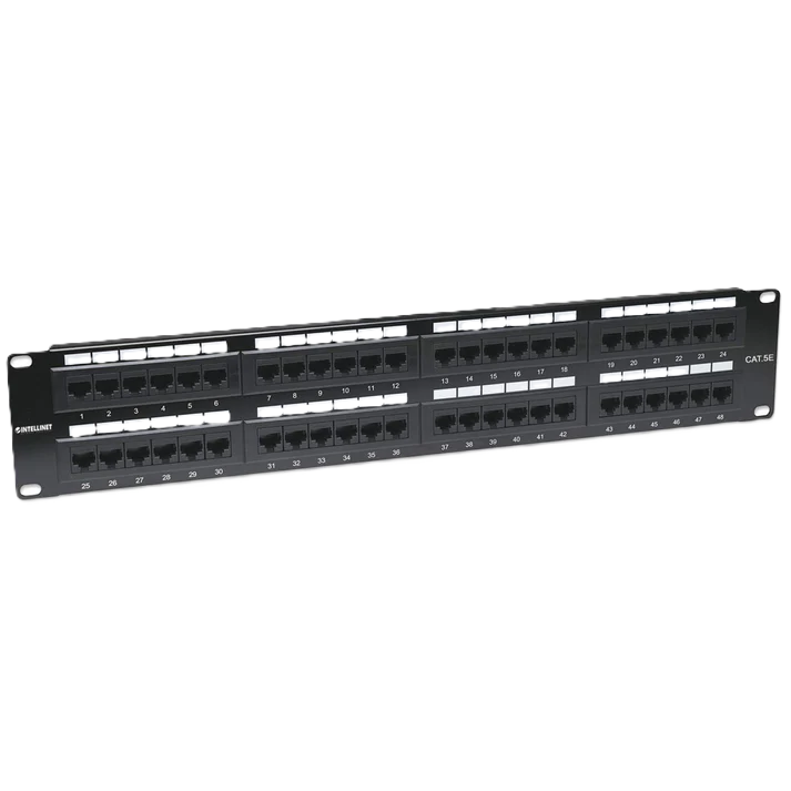 Panel Parcheo,intellinet,513579, Cat 5e, 48 Ptos 2 Niv. Rack