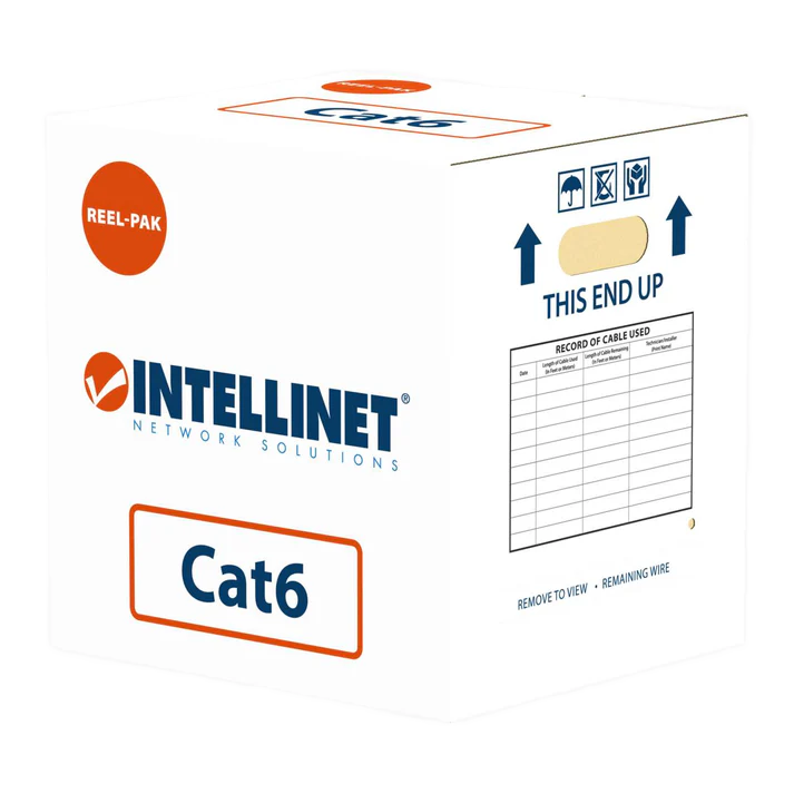 Bobina,intellinet,334136, Cat 6 Utp 305m Solida Gris,100% Cobre