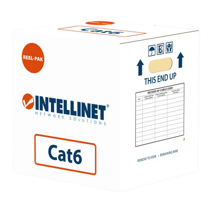 Bobina,intellinet,334136, Cat 6 Utp 305m Solida Gris,100% Cobre