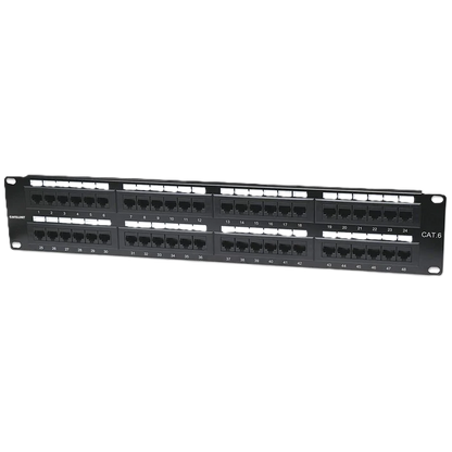 Panel Parcheo,intellinet,560283, Cat 6, 48 Ptos 2 Niv. Rack