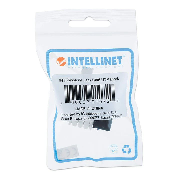 Jack,intellinet,210720, Cat 6  De Impacto (keystone) Negro