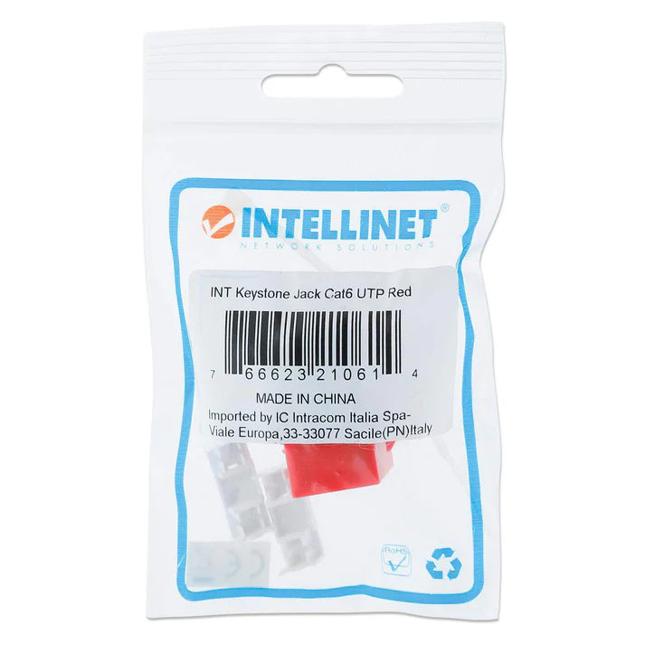 Jack,intellinet,210614, Cat 6  De Impacto (keystone) Rojo
