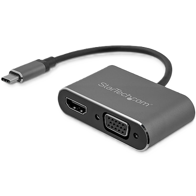 Adaptador Usb-c A Vga Y Hdmi - 2en1 - 4k 30hz - Gris Espacial - Adaptador De Video Externo Usb Tipo C - Startech.com Mod. Cdp2hdvga