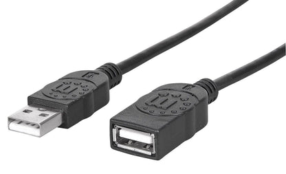Extensión de cable USB, A macho / A hembra, 1.8m, Color Negro.