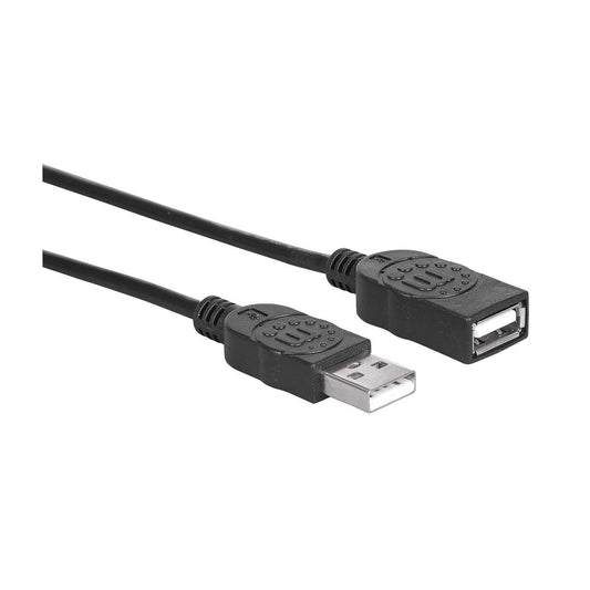 Extensión de cable USB, A macho / A hembra, 1.8m, Color Negro.