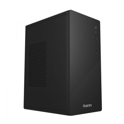 Gabinete Micro Torre Quaroni Micro Atx, Mini Itx / 2usb 2.0 / Front Zigzag/ Fuente 500 W/1 Ventilador Incluido/negro
