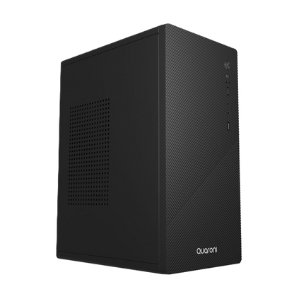 Gabinete Micro Torre Quaroni Micro Atx, Mini Itx / 2usb 2.0 / Front Zigzag/ Fuente 500 W/1 Ventilador Incluido/negro