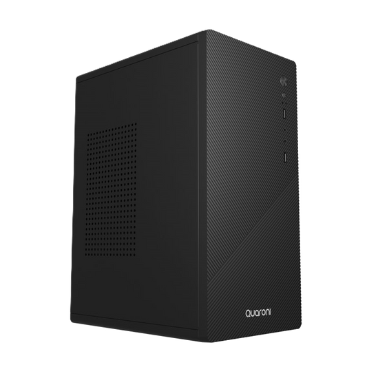 Gabinete Micro Torre Quaroni Micro Atx, Mini Itx / 2usb 2.0 / Front Zigzag/ Fuente 500 W/1 Ventilador Incluido/negro