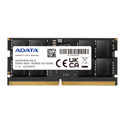Memoria Adata Sodimm Ddr5 16gb Pc5-38400 4800mhz Cl40 260pin 1.1v Laptop/aio/mini Pcs (ad5s480016g-s)