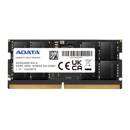 Memoria Adata Sodimm Ddr5 16gb Pc5-38400 4800mhz Cl40 260pin 1.1v Laptop/aio/mini Pcs (ad5s480016g-s)