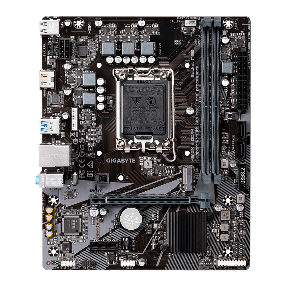 Mb Gigabyte H610m K Intel S-1700 14va Gen/2xddr4 3200mhz/pcie 4.0 X 16/hdmi/2xusb 3.2/m.2/micro Atx/gama Basica