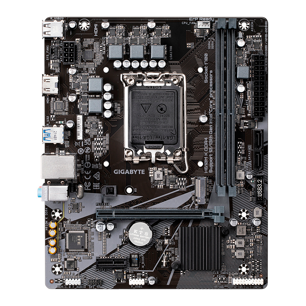 Mb Gigabyte H610m K Intel S-1700 14va Gen/2xddr4 3200mhz/pcie 4.0 X 16/hdmi/2xusb 3.2/m.2/micro Atx/gama Basica