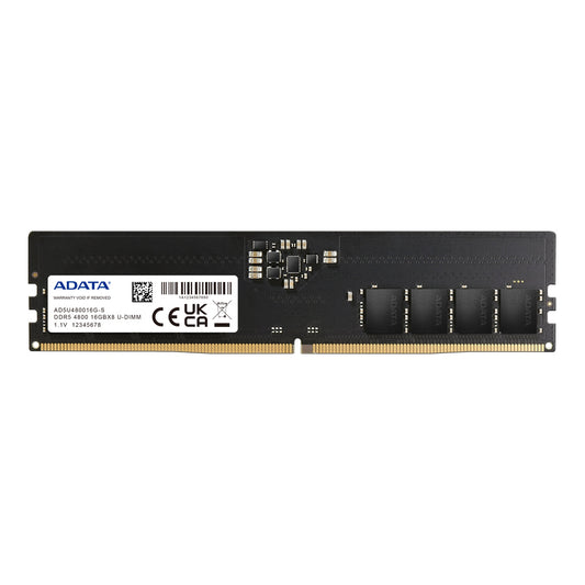 Memoria Adata Udimm Ddr5 16gb Pc5-38400 4800mhz Cl40 288pin 1.1v Pc Ad5u480016g-s