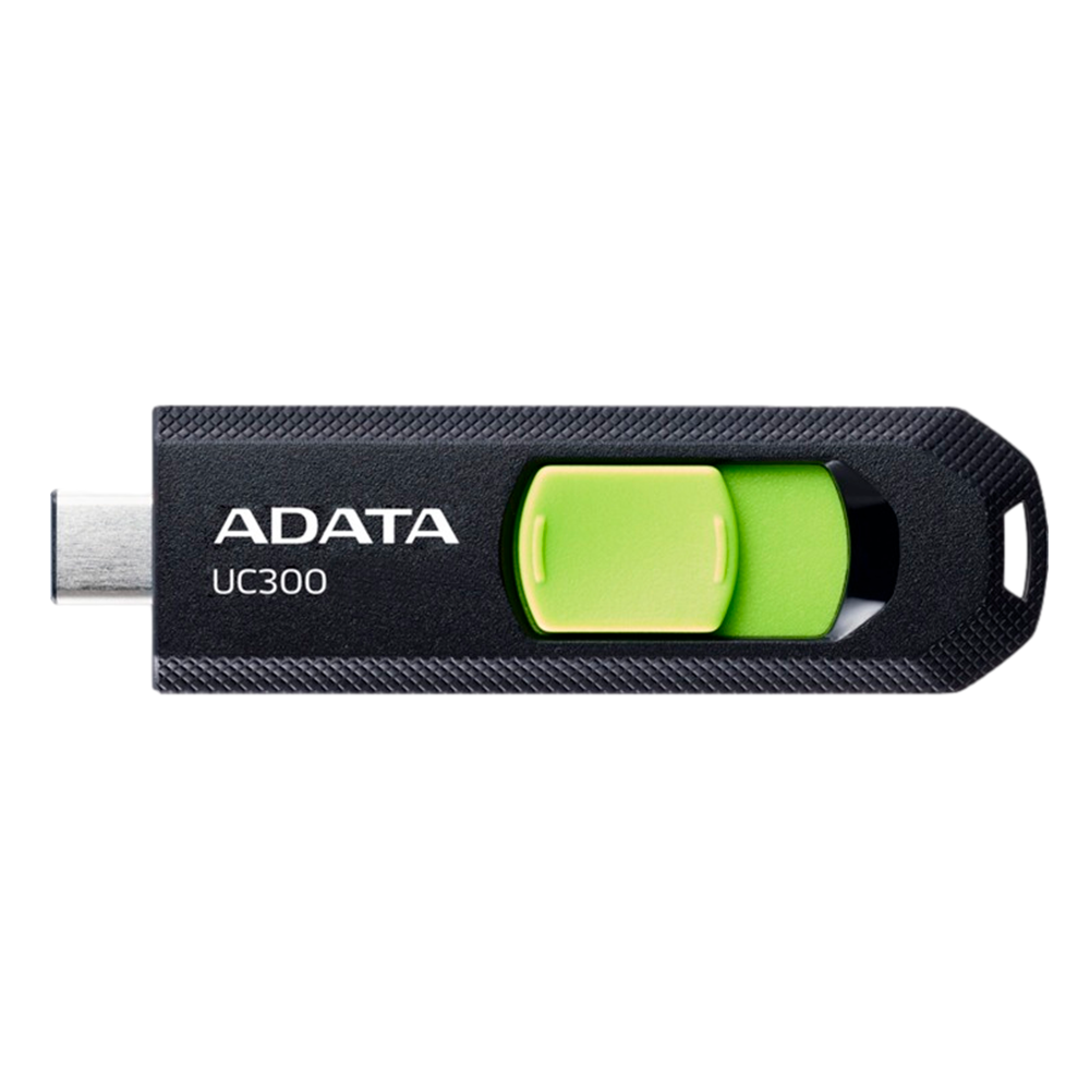 Memoria Adata 64gb Usb Tipo C Uc300 Retractil Negro Verde (acho-uc300-64g-rbk/gn)
