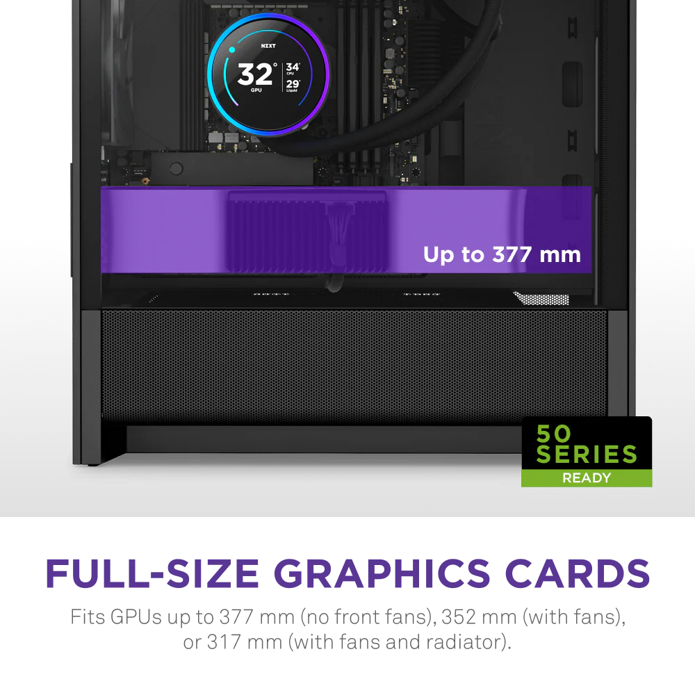 Gabinete Nzxt H3 Flow /negro / Vidrio Templado / Mini Torre/ Micro-atx /gamer