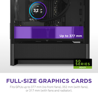 Gabinete Nzxt H3 Flow /negro / Vidrio Templado / Mini Torre/ Micro-atx /gamer